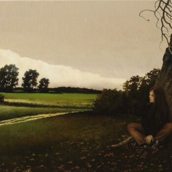 Картина под названием "Autumn melancholy" - Oleg Baulin, Подлинное произведение искусства, Масло Установлен на Деревянная ра…
