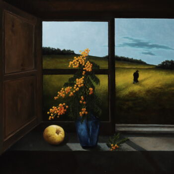 Pintura intitulada "Yellow flowers" por Oleg Baulin, Obras de arte originais, Óleo