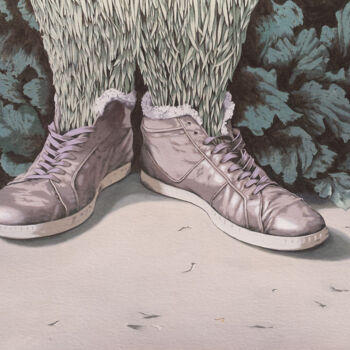 Painting titled "Schuhe" by Oleg Breininger, Original Artwork, Gouache