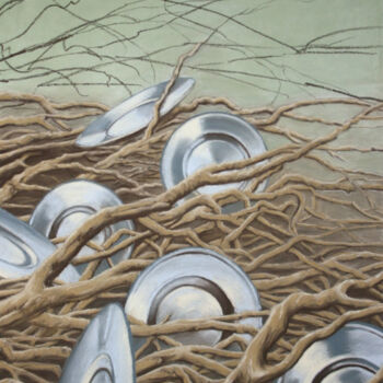 Malerei mit dem Titel "Metallteller 1 _ Me…" von Oleg Breininger, Original-Kunstwerk, Pastell
