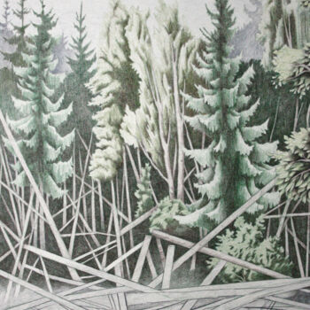 Рисунок под названием "Wald I" - Oleg Breininger, Подлинное произведение искусства, Карандаш