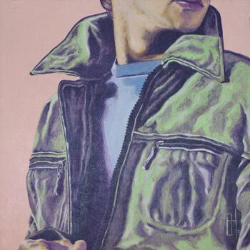 Pintura titulada "grüne Jacke" por Oleg Breininger, Obra de arte original, Acrílico
