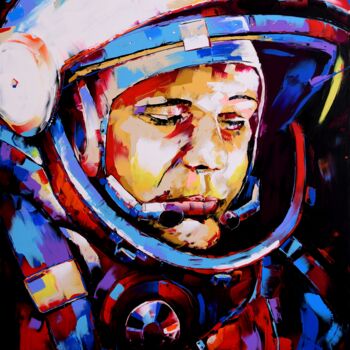 Peinture intitulée "Gagarin" par Oleg Cameira, Œuvre d'art originale, Acrylique