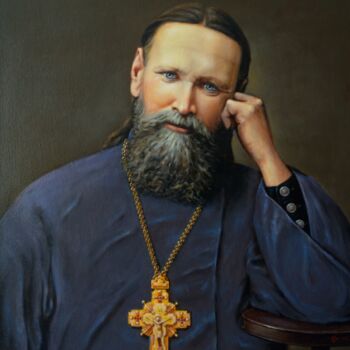 Pittura intitolato "О. Гаврилов. Портре…" da Oleg Gavrilov, Opera d'arte originale, Acrilico