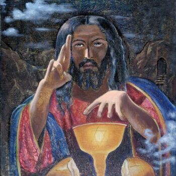 Painting titled "образ Исуса" by Oleg Grunzovski, Original Artwork