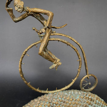 Sculpture intitulée "Tour de France" par Oleg Kalashnik, Œuvre d'art originale, Bronze