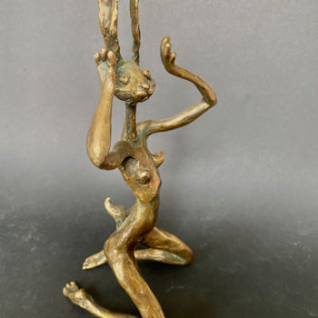 Sculpture titled "Bunny (II), small b…" by Oleg Kalashnik, Original Artwork, Bronze