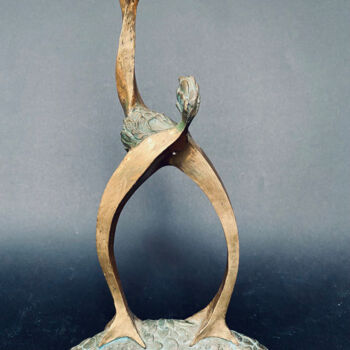 Sculpture titled ""Ostrich" small bro…" by Oleg Kalashnik, Original Artwork, Bronze