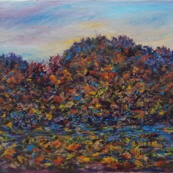 Malerei mit dem Titel "Magic sunset colors" von Oleg Kirnos, Original-Kunstwerk, Öl