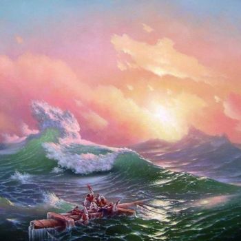 Painting titled "The Tenth Wave" by Oleg Kylagin, Original Artwork, Oil