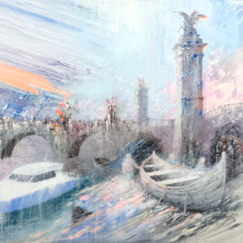 Malarstwo zatytułowany „Embankment of the S…” autorstwa Oleh Lavrii, Oryginalna praca, Akryl Zamontowany na artwork_cat.