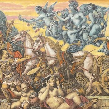 Peinture intitulée "Триумф Цезаря" par Oleg Litvinov, Œuvre d'art originale, Huile