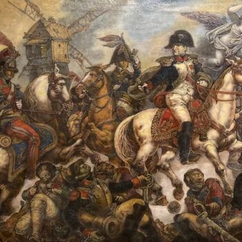 Peinture intitulée "Наполеон при Ваграме" par Oleg Litvinov, Œuvre d'art originale, Huile