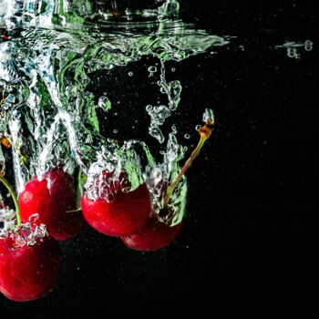 Photography titled "ripe cherries fall…" by Oleg Marchak, Original Artwork, Digital Photography