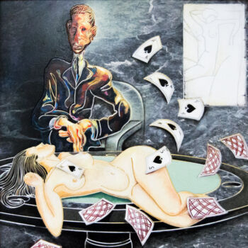 ""Flash Modigliani.…" başlıklı Tablo Олег Попельский tarafından, Orijinal sanat, Akrilik Ahşap Sedye çerçevesi üzerine monte…
