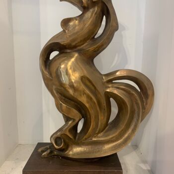 Sculptuur getiteld "Петух-забияка" door Oleg Putilin, Origineel Kunstwerk, Bronzen
