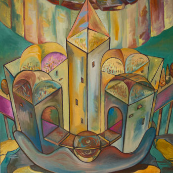 Schilderij getiteld "Современный стоунхе…" door Oleg Rubinstein, Origineel Kunstwerk, Olie