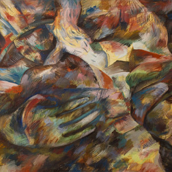 Картина под названием "Страх N 2" - Oleg Rubinstein, Подлинное произведение искусства, Масло