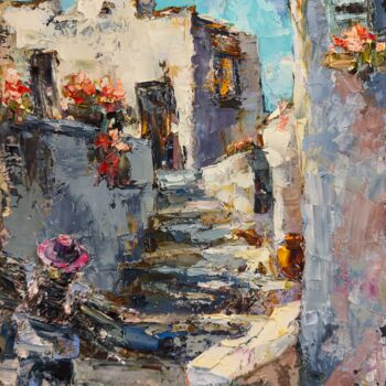 Painting titled "The Charm of Spanis…" by Oleg Sharapanovsky, Original Artwork, Oil Mounted on Wood Stretcher frame