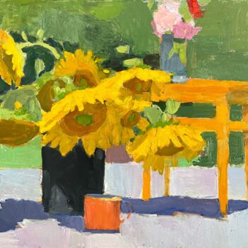 Peinture intitulée "Sunflower" par Oleg Sidorov, Œuvre d'art originale, Huile