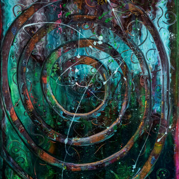 Painting titled ""Finite Infinity"" by Oleg Viktorovic Pitkovskiy, Original Artwork, Acrylic Mounted on Wood Stretcher frame