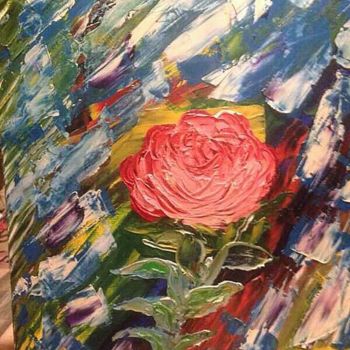 Painting titled "Роза" by Oleg Iurchenko, Original Artwork, Oil