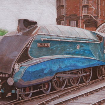 Painting titled "LNER A4 4468 Mallard" by Oleg Kozelskiy, Original Artwork, Other
