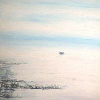 Картина под названием "Boat on shallows. Л…" - Oleg Popov I, Подлинное произведение искусства, Масло