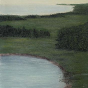 Painting titled "Northern evening. С…" by Oleg Popov I, Original Artwork, Oil