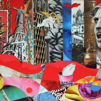 Collages titled "RED AND OTHER" by Oleg Grachev, Original Artwork, Collages