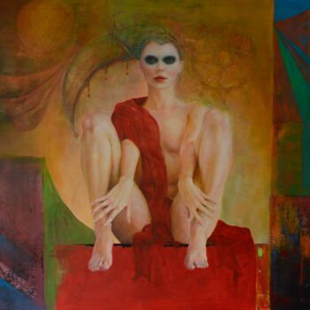 Peinture intitulée "The girl no name" par Oleg Radvan, Œuvre d'art originale, Acrylique