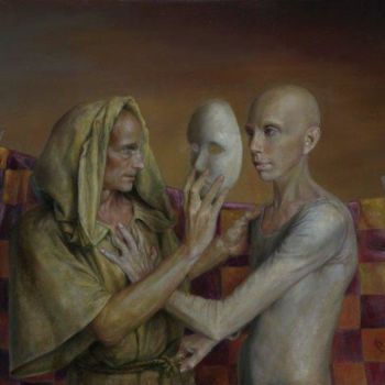 Painting titled "Unmask" by Oleg Radvan, Original Artwork, Oil