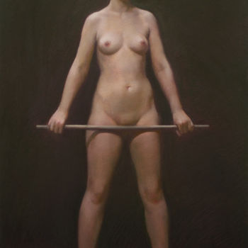 Malerei mit dem Titel "Gymnastics" von Oleg Sergeev, Original-Kunstwerk, Pastell