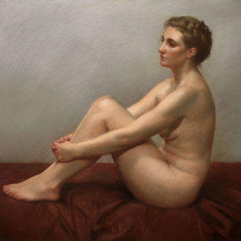Peinture intitulée "Nude" par Oleg Sergeev, Œuvre d'art originale, Pastel