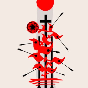 Digitale Kunst getiteld "Red Renaissance" door Oleh Zeitung, Origineel Kunstwerk, Digitaal Schilderwerk