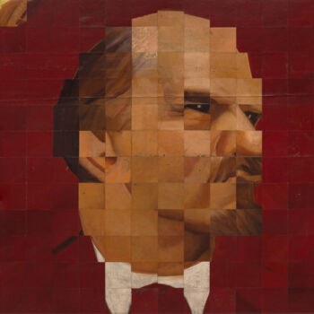 绘画 标题为“Recycled Lenin #15” 由Oleksandr Balbyshev, 原创艺术品, 油 安装在木质担架架上