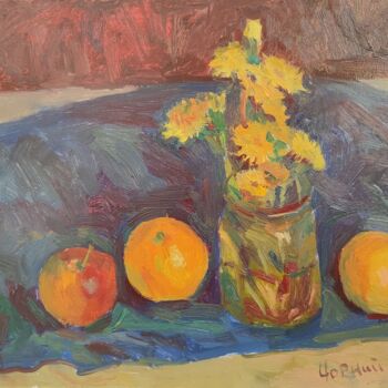 Pintura intitulada "dandelions" por Oleksandr Chornyi, Obras de arte originais, Óleo