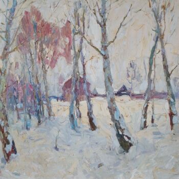 Painting titled "The village is far…" by Oleksandr Khrapachov, Original Artwork, Oil