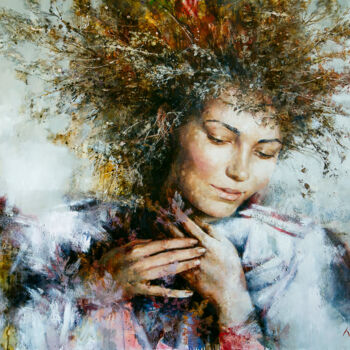 Painting titled "Winter" by Oleksandr Korol, Original Artwork, Oil