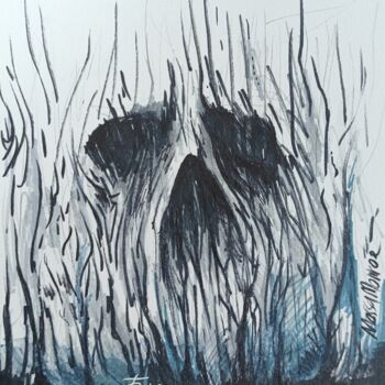 Drawing titled "Pain.../ Біль..." by Oleksandr Koval, Original Artwork, Marker