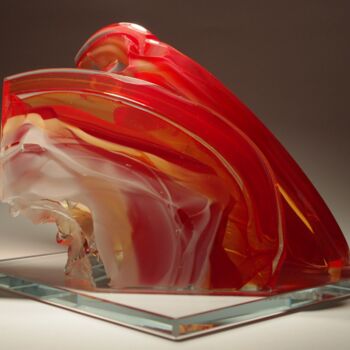 Sculptuur getiteld "shards of empire" door Oleksandr Kovalskyi, Origineel Kunstwerk, Glas