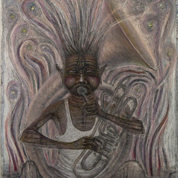 Pittura intitolato "Trumpet player" da Oleksandr Puchkov, Opera d'arte originale, Pastello