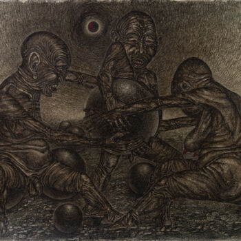 Schilderij getiteld "War" door Oleksandr Puchkov, Origineel Kunstwerk, Pastel