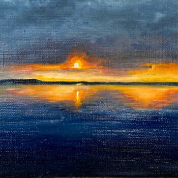 Картина под названием "Sunset" - Oleksandra Velychko, Подлинное произведение искусства, Масло