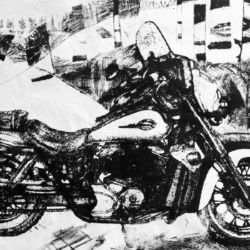 Gravures & estampes intitulée "Honda" par Oleksandra Voronina, Œuvre d'art originale, Gravure