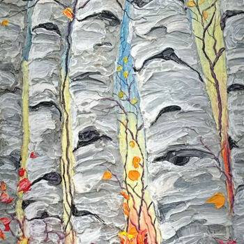 Painting titled "Aspen Bliss Country…" by Olena Art, Original Artwork, Oil