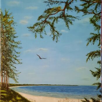 Картина под названием "Gull" - Olena Berest, Подлинное произведение искусства, Масло Установлен на Деревянная рама для носил…