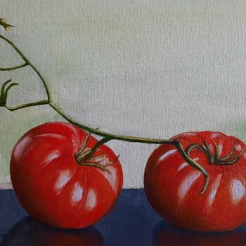 Painting titled "Tomatoes: Taste of…" by Olena Berest, Original Artwork, Oil