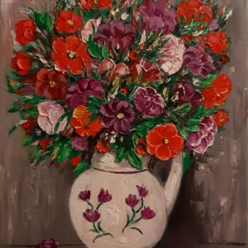 Pintura intitulada "Bouquet d'e'te'" por Olena Blinnikova, Obras de arte originais, Óleo Montado em Armação em madeira
