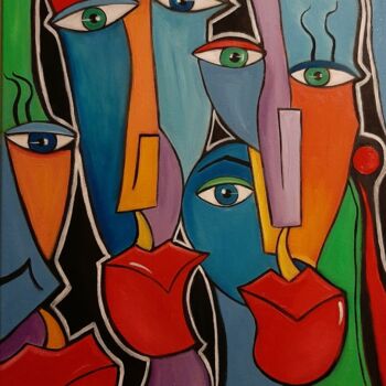 Peinture intitulée "Глаза" par Olena Blinnikova, Œuvre d'art originale, Huile Monté sur Châssis en bois